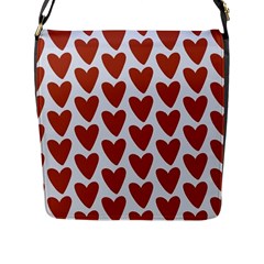 Little Hearts Flap Closure Messenger Bag (l) by ConteMonfrey