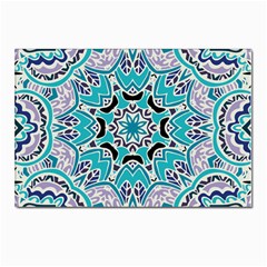 Blue Shades Mandala   Postcard 4 x 6  (pkg Of 10) by ConteMonfrey