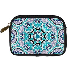 Blue Shades Mandala   Digital Camera Leather Case by ConteMonfrey