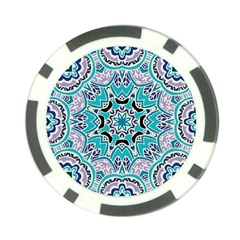 Blue Shades Mandala   Poker Chip Card Guard (10 Pack) by ConteMonfrey