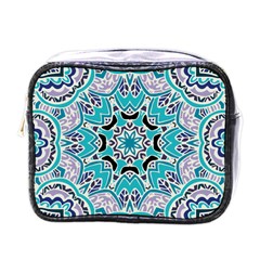 Blue Shades Mandala   Mini Toiletries Bag (one Side) by ConteMonfrey