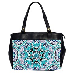 Blue Shades Mandala   Oversize Office Handbag (2 Sides) by ConteMonfrey