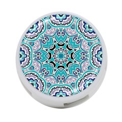 Blue Shades Mandala   4-port Usb Hub (one Side) by ConteMonfrey