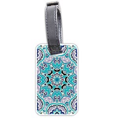 Blue Shades Mandala   Luggage Tag (one Side) by ConteMonfrey