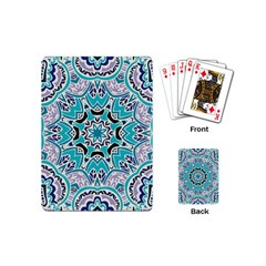 Blue Shades Mandala   Playing Cards Single Design (mini) by ConteMonfrey