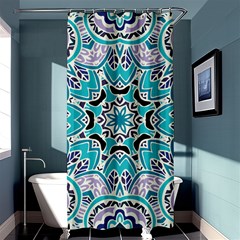 Blue Shades Mandala   Shower Curtain 36  X 72  (stall)  by ConteMonfrey