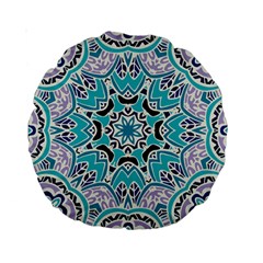 Blue Shades Mandala   Standard 15  Premium Round Cushions by ConteMonfrey