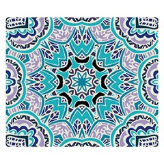 Blue Shades Mandala   Double Sided Flano Blanket (small)  by ConteMonfrey