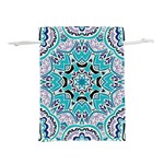 Blue Shades Mandala   Lightweight Drawstring Pouch (L) Front