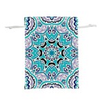 Blue Shades Mandala   Lightweight Drawstring Pouch (L) Back