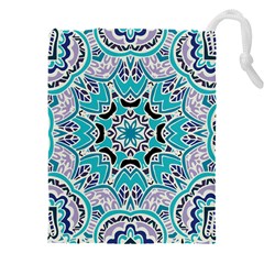 Blue Shades Mandala   Drawstring Pouch (5xl) by ConteMonfrey