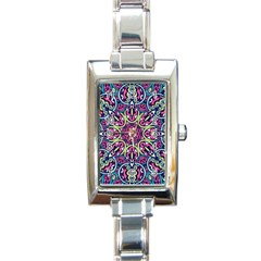 Cold Colors Mandala   Rectangle Italian Charm Watch by ConteMonfrey