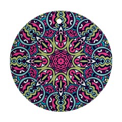 Cold Colors Mandala   Ornament (round) by ConteMonfrey