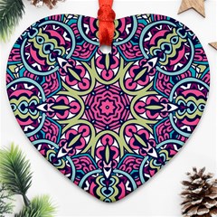 Cold Colors Mandala   Ornament (heart) by ConteMonfrey