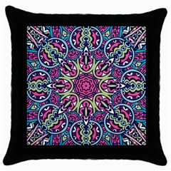 Cold Colors Mandala   Throw Pillow Case (black) by ConteMonfrey