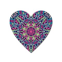 Cold Colors Mandala   Heart Magnet by ConteMonfrey