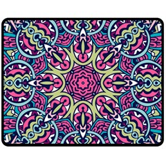 Cold Colors Mandala   Fleece Blanket (medium)  by ConteMonfrey