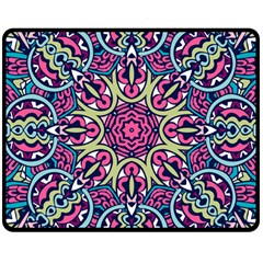 Cold Colors Mandala   Double Sided Fleece Blanket (medium)  by ConteMonfrey