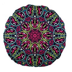 Cold Colors Mandala   Large 18  Premium Flano Round Cushions by ConteMonfrey