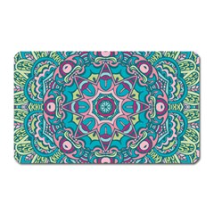 Green, Blue And Pink Mandala  Magnet (rectangular) by ConteMonfrey