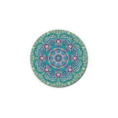 Green, Blue And Pink Mandala  Golf Ball Marker (4 Pack) by ConteMonfrey