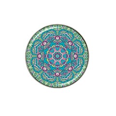 Green, Blue And Pink Mandala  Hat Clip Ball Marker by ConteMonfrey