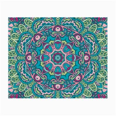 Green, Blue And Pink Mandala  Small Glasses Cloth by ConteMonfrey