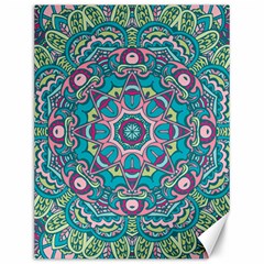 Green, Blue And Pink Mandala  Canvas 12  X 16  by ConteMonfrey