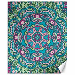 Green, Blue And Pink Mandala  Canvas 16  X 20  by ConteMonfrey