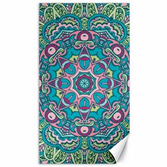 Green, Blue And Pink Mandala  Canvas 40  X 72  by ConteMonfrey