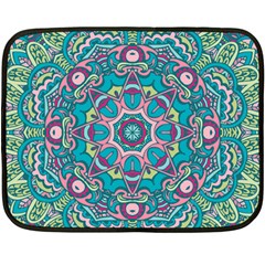 Green, Blue And Pink Mandala  Double Sided Fleece Blanket (mini)  by ConteMonfrey