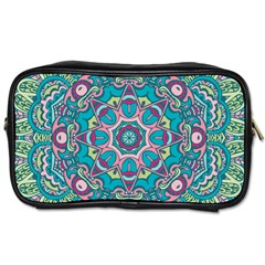 Green, Blue And Pink Mandala  Toiletries Bag (one Side) by ConteMonfrey