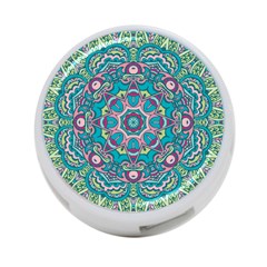 Green, Blue And Pink Mandala  4-port Usb Hub (one Side) by ConteMonfrey