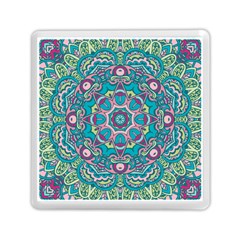 Green, Blue And Pink Mandala  Memory Card Reader (square) by ConteMonfrey