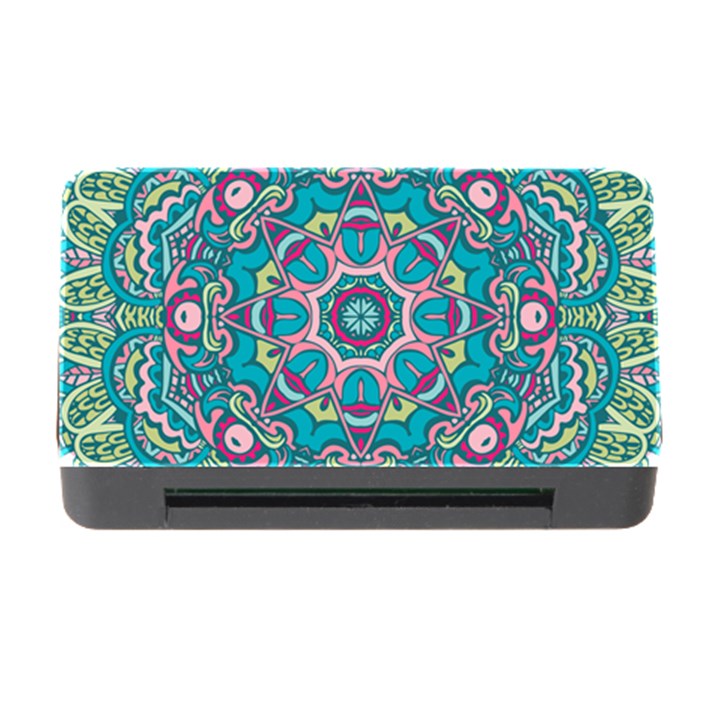 Green, Blue And Pink Mandala  Memory Card Reader with CF