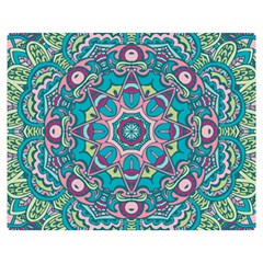 Green, Blue And Pink Mandala  Double Sided Flano Blanket (medium)  by ConteMonfrey