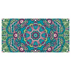 Green, Blue And Pink Mandala  Banner And Sign 4  X 2  by ConteMonfrey