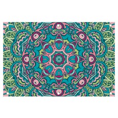 Green, Blue And Pink Mandala  Banner And Sign 6  X 4  by ConteMonfrey