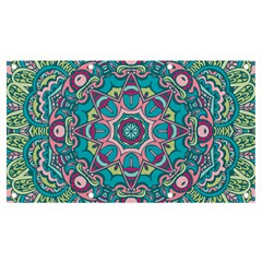 Green, Blue And Pink Mandala  Banner And Sign 7  X 4 