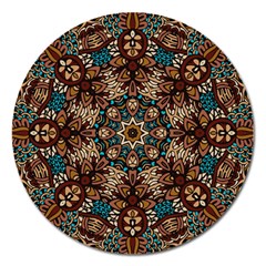 Vintage Vibes Mandala  Magnet 5  (round) by ConteMonfrey