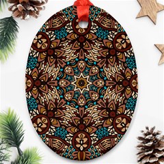 Vintage Vibes Mandala  Oval Ornament (two Sides) by ConteMonfrey