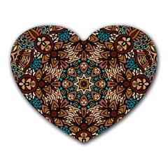 Vintage Vibes Mandala  Heart Mousepad by ConteMonfrey