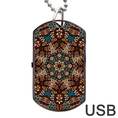 Vintage Vibes Mandala  Dog Tag Usb Flash (one Side) by ConteMonfrey