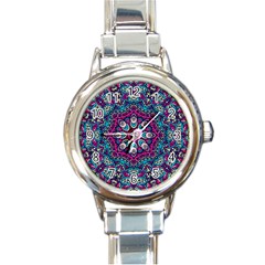 Purple, Blue And Pink Eyes Round Italian Charm Watch by ConteMonfrey