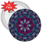 Purple, Blue And Pink Eyes 3  Buttons (10 pack)  Front