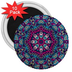 Purple, Blue And Pink Eyes 3  Magnets (10 Pack) 