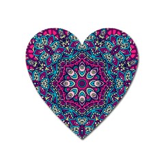 Purple, Blue And Pink Eyes Heart Magnet by ConteMonfrey