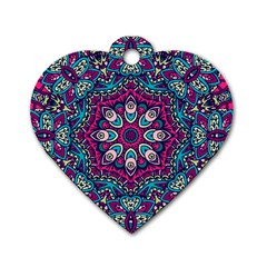 Purple, Blue And Pink Eyes Dog Tag Heart (one Side) by ConteMonfrey