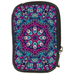 Purple, Blue And Pink Eyes Compact Camera Leather Case by ConteMonfrey