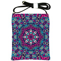 Purple, Blue And Pink Eyes Shoulder Sling Bag by ConteMonfrey